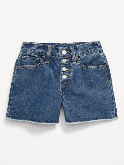 High-Waisted Wow Frayed-Hem Jean Shorts for Girls