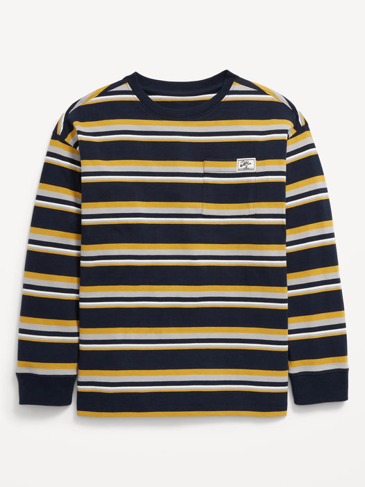 Oversized Long-Sleeve Pocket T-Shirt for Boys