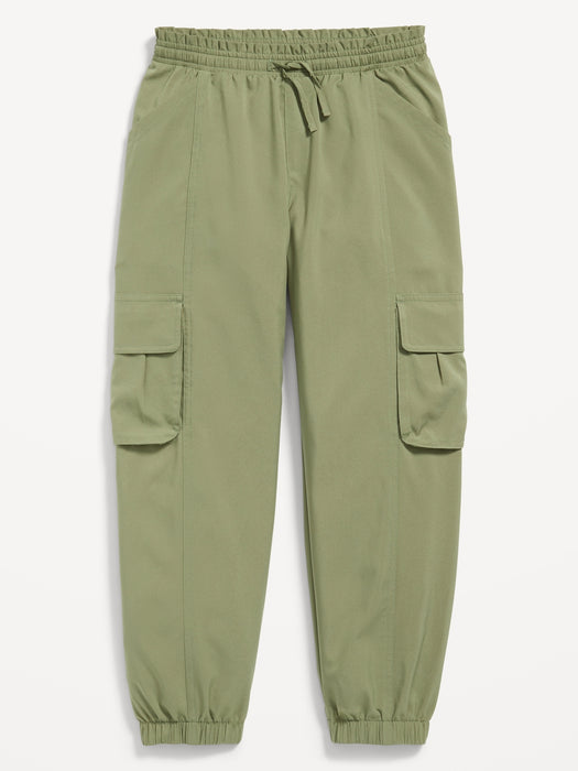 High-Waisted StretchTech Cargo Jogger Pants for Girls