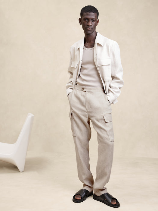 European Linen Tailored Cargo Pant