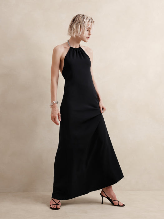 Crepe Halter Gown