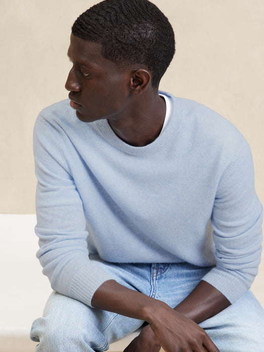 Cashmere-Linen Crew-Neck Sweater