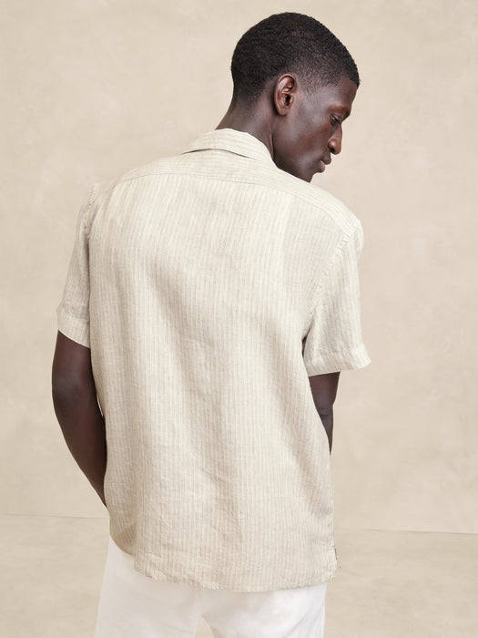 Embroidered Linen Resort Shirt