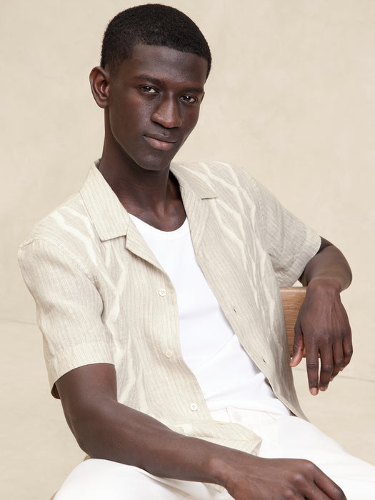 Embroidered Linen Resort Shirt
