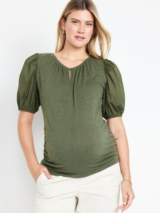 Maternity Puff-Sleeve Top