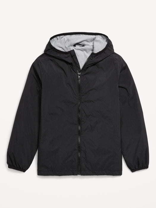 Hooded Zip-Front Water-Resistant Jacket for Boys