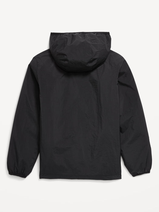 Hooded Zip-Front Water-Resistant Jacket for Boys