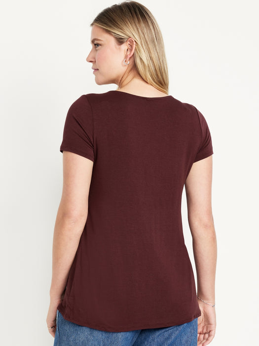 Maternity Scoop Neck Nursing T-Shirt