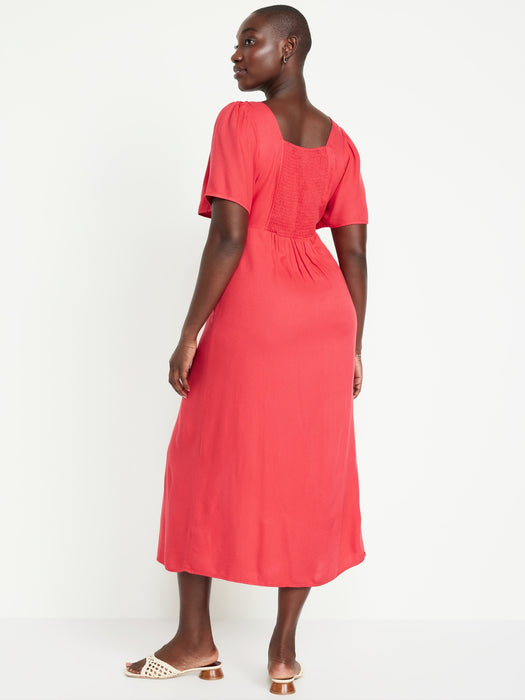 Waist-Defined Midi Dress