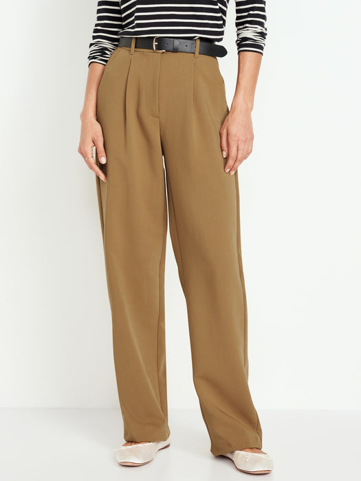Extra High-Waisted Taylor Wide-Leg Trouser Suit Pants