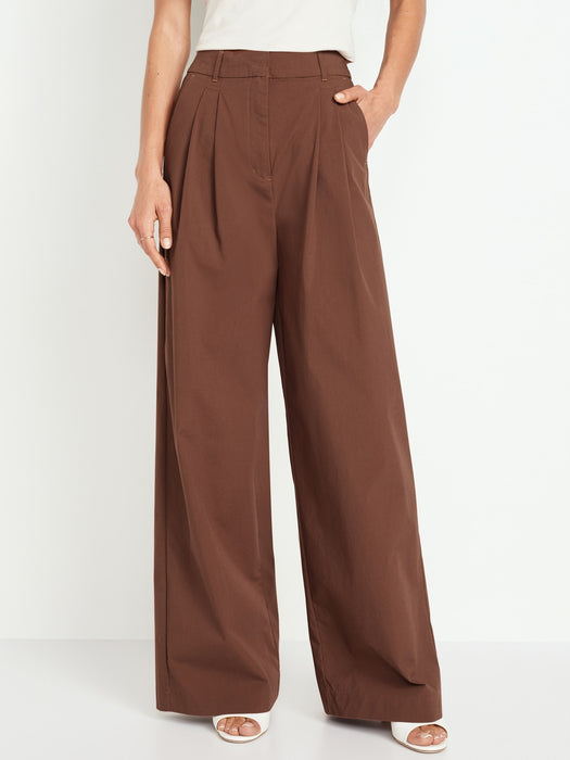 Extra High-Waisted Poplin Super Wide-Leg Taylor Pants