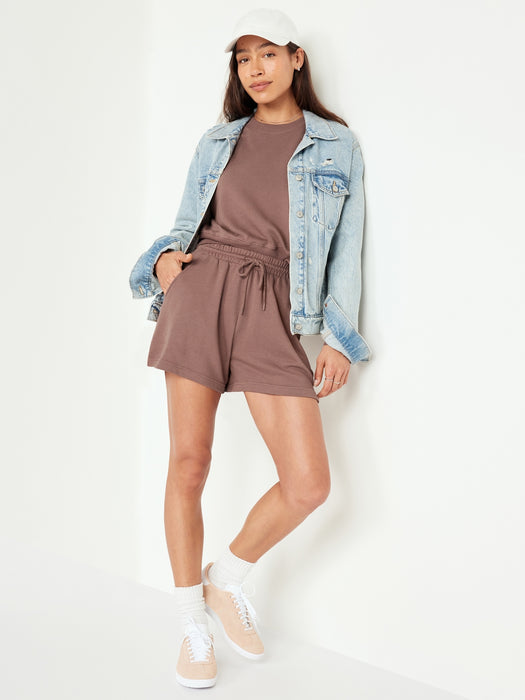 Extra High-Waisted Terry Shorts -- 3-inch inseam