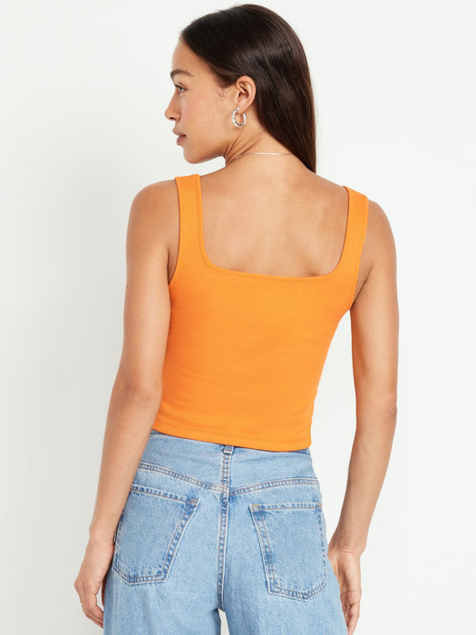 Ultra-Crop Rib-Knit Tank Top