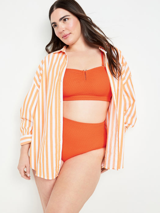 Longline Crochet Bandeau Swim Top