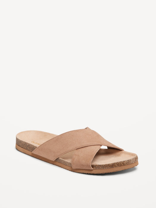 Cross-Strap Cork Sandals