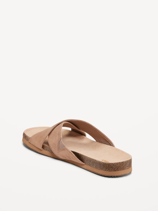 Cross-Strap Cork Sandals
