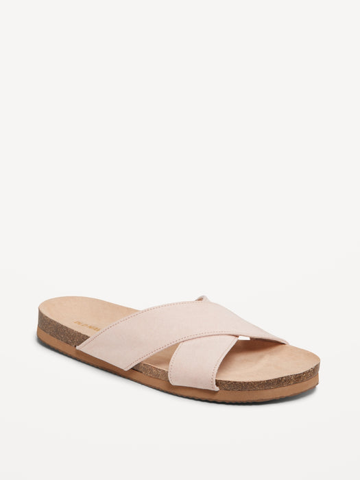 Cross-Strap Cork Sandals