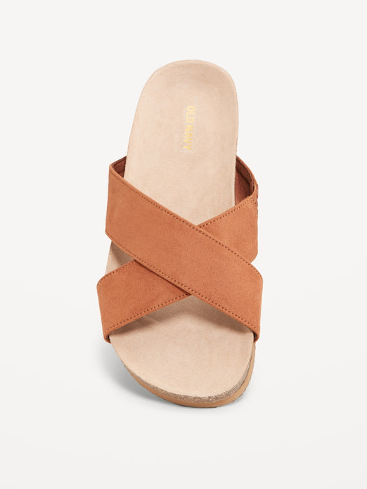 Cross-Strap Cork Sandals