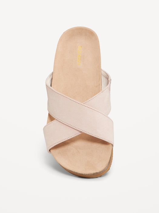 Cross-Strap Cork Sandals