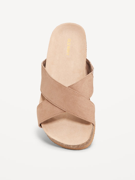 Cross-Strap Cork Sandals