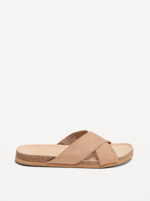 Cross-Strap Cork Sandals