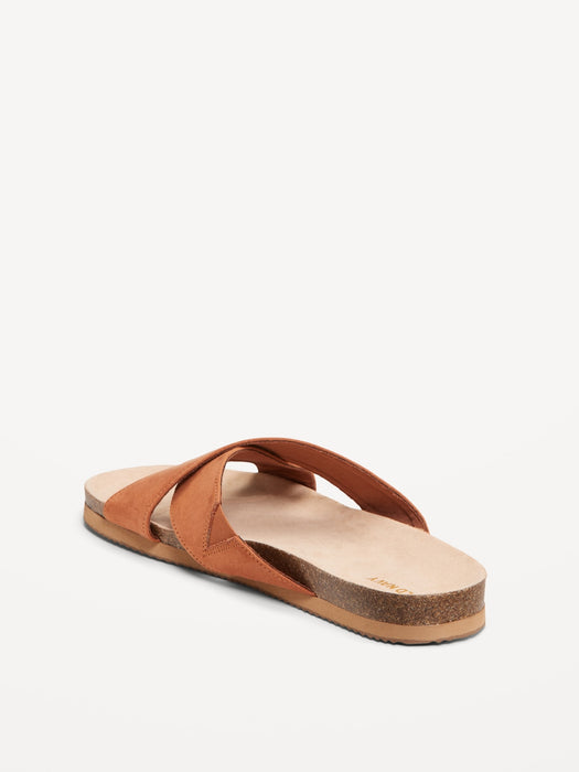 Cross-Strap Cork Sandals