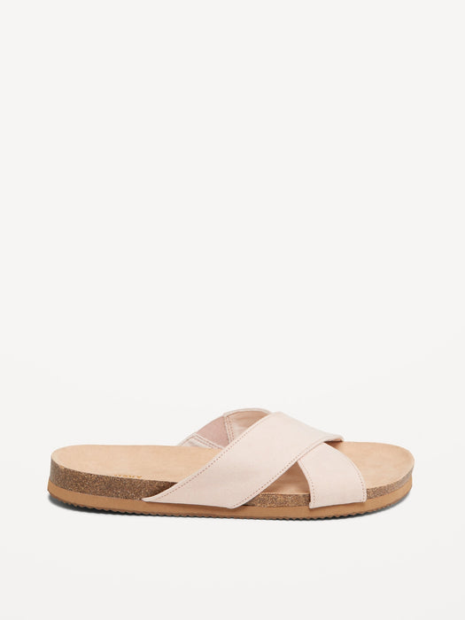 Cross-Strap Cork Sandals