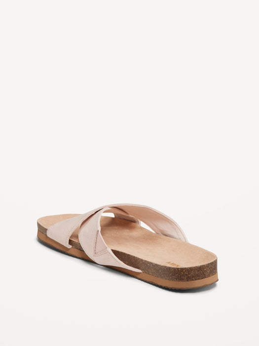 Cross-Strap Cork Sandals