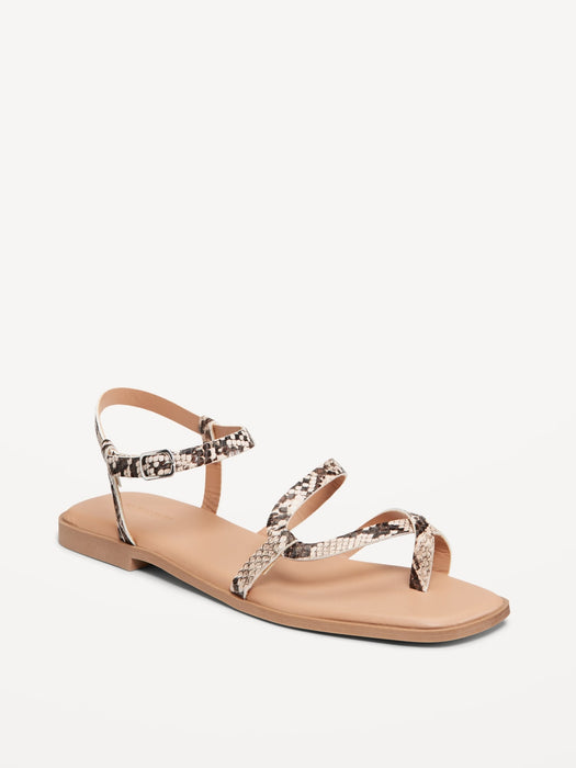 Strappy Toe-Cross Sandal