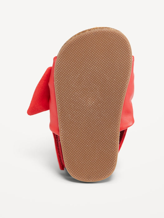 Faux-Leather Tie-Bow Sandals for Baby