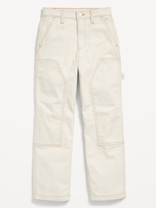 Loose High-Waisted Carpenter Pants for Girls