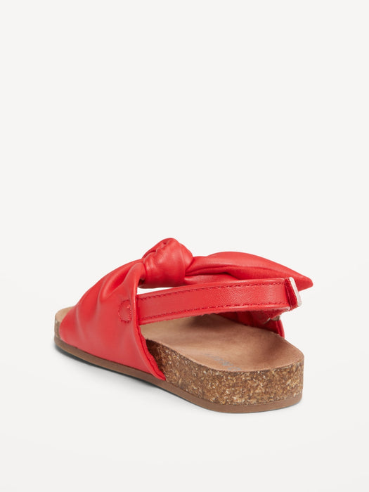 Faux-Leather Tie-Bow Sandals for Baby