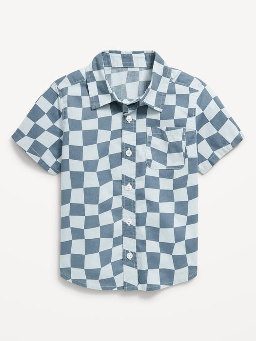 Printed Short-Sleeve Poplin Shirt for Toddler Boys