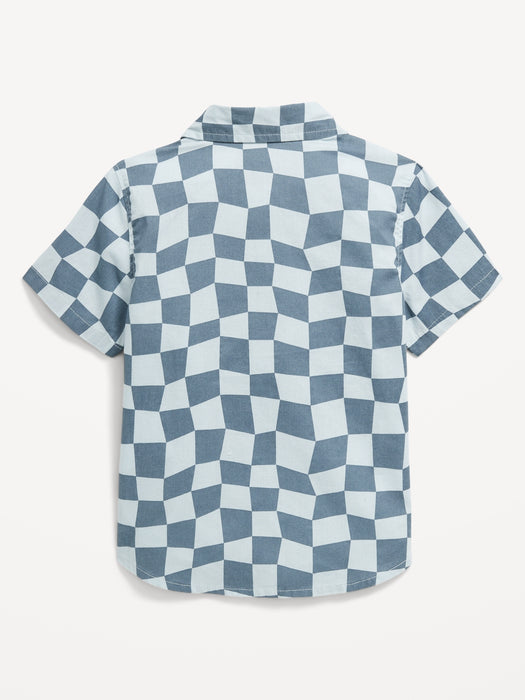 Printed Short-Sleeve Poplin Shirt for Toddler Boys