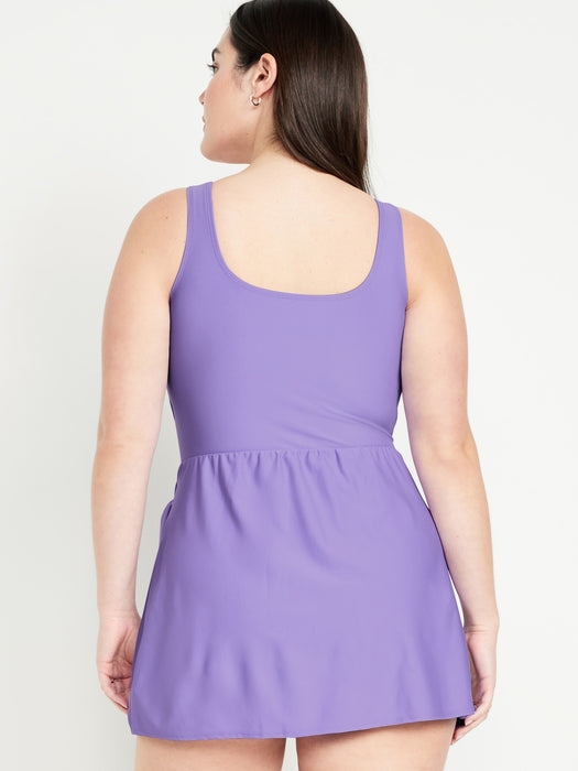 Matte Side-Tie Swim Dress