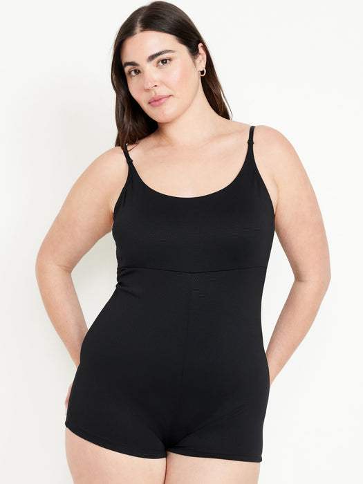 Textured Swim Romper -- 2.5-inch inseam
