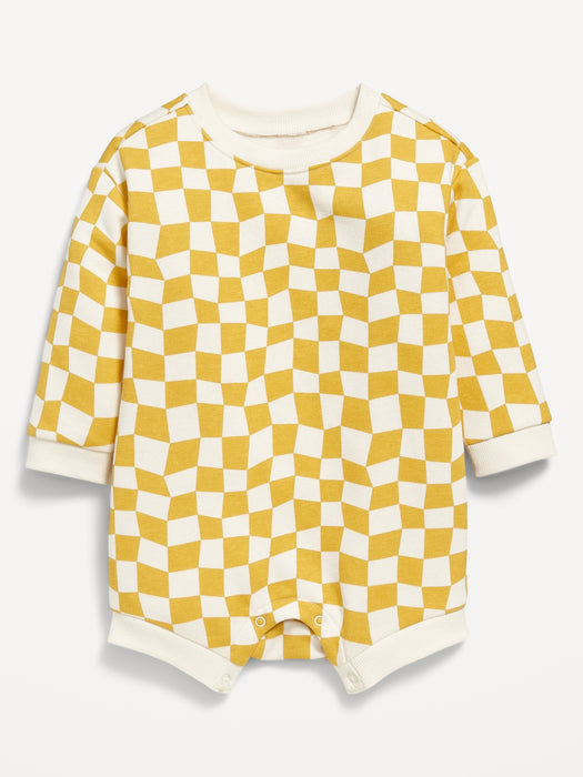 Unisex Long-Sleeve Graphic Sweatshirt Romper for Baby