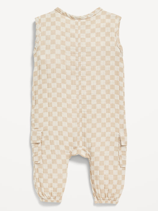 Sleeveless Henley Jumpsuit for Baby