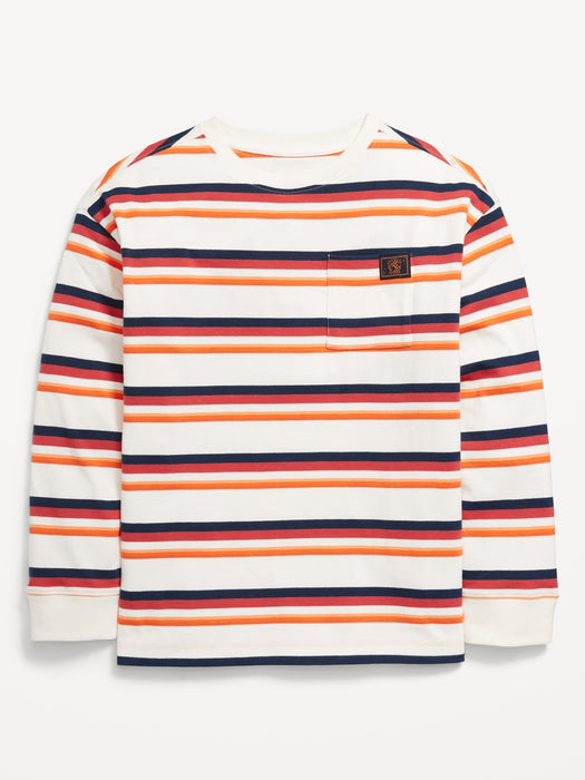 Oversized Long-Sleeve Pocket T-Shirt for Boys