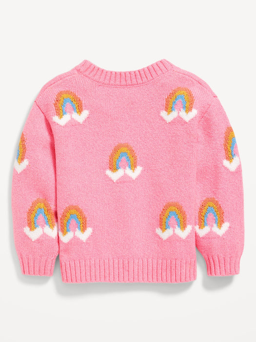 Printed Button-Front Cardigan Sweater for Toddler Girls