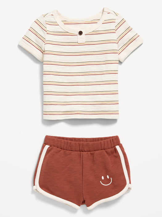 Little Navy Organic-Cotton T-Shirt and Shorts Set for Baby