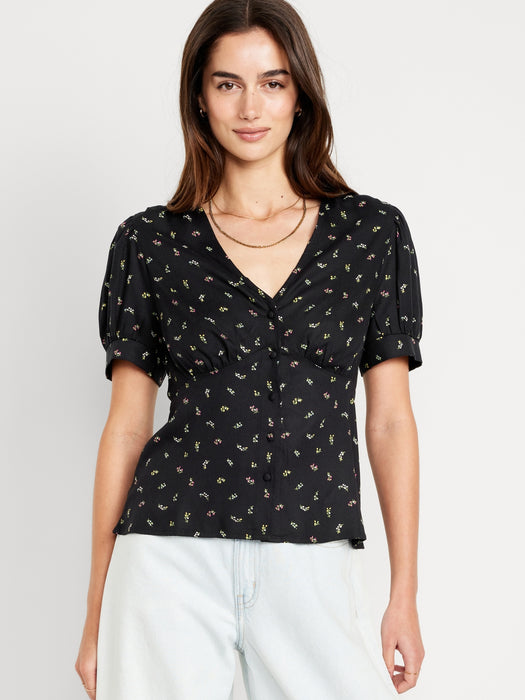 Waist-Defined Crepe Top