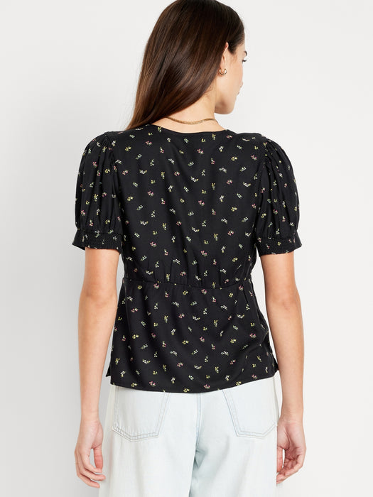 Waist-Defined Crepe Top