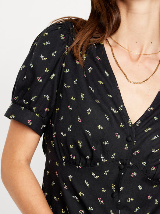 Waist-Defined Crepe Top