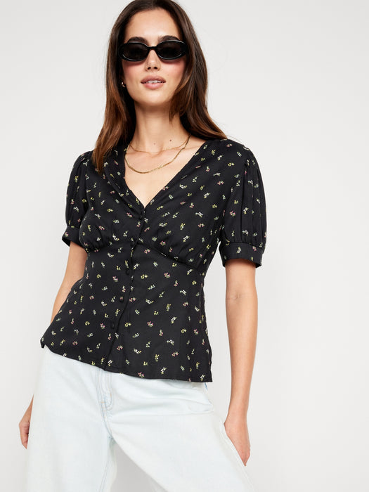 Waist-Defined Crepe Top