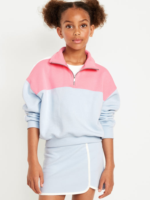 Long-Sleeve Quarter Zip Sweatshirt for Girls