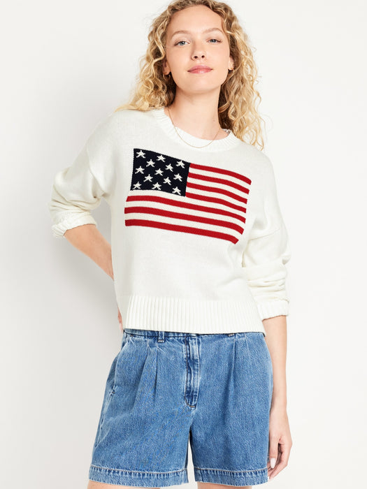 Crew-Neck Flag Sweater