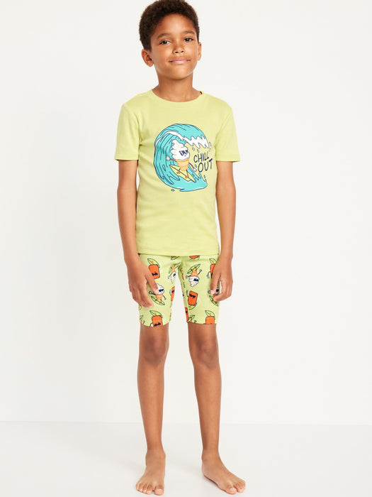 Gender-Neutral Graphic Snug-Fit Pajama Set for Kids