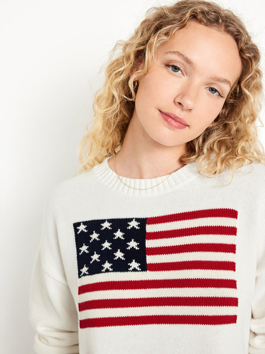 Crew-Neck Flag Sweater