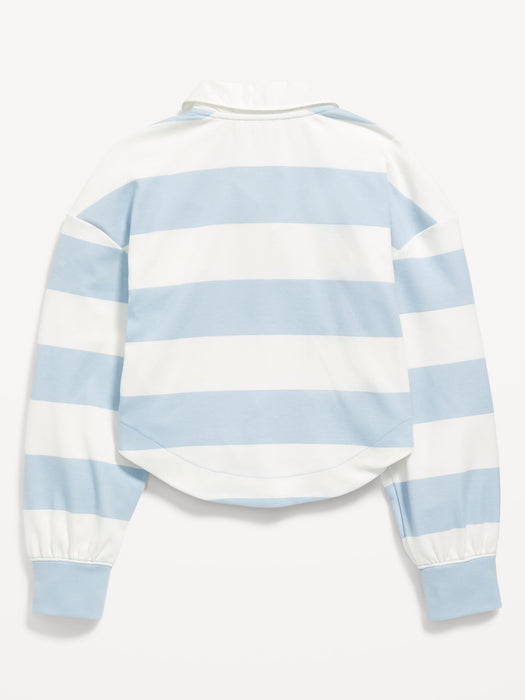 Collared Striped Pullover Top for Girls
